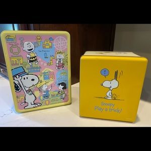 Collectible Peanuts tins from Universal Studios Japan